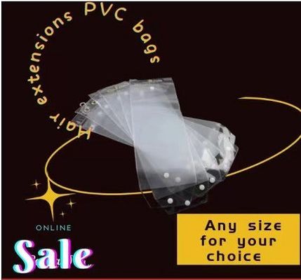 Διαφανής PVC τσάντα hair extension πλαστική συσκευασία με λογότυπο προσαρμοσμένο για καλλυντικά