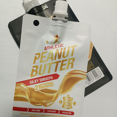 0.15MM πάχος Καφέ Mylar 90g Αλουμινίου Foil Spout Pouch για συσκευασία πουρέ φρούτων