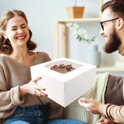 Προσαρμοσμένη παραγγελία αποδεκτή 12 x 12 x 6 ίντσες τετραγωνικό κουτί από χαρτόνι με παράθυρο