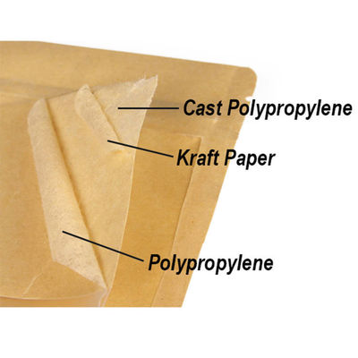 Εύκολο καφέ χαρτί Kraft Stand Up Bag με Ziplock για εύκολο χειρισμό και αποθήκευση