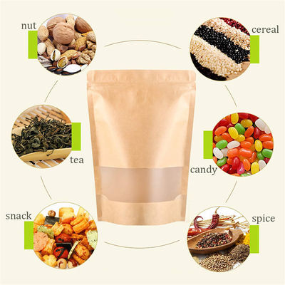 Εύκολο καφέ χαρτί Kraft Stand Up Bag με Ziplock για εύκολο χειρισμό και αποθήκευση