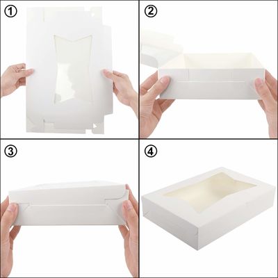 Λευκό 12 x 12 x 12 μπισκότα ζαχαροπλαστική συσκευασία επιδόρπια κέικ ντόνατ κουτί με καθαρό παράθυρο