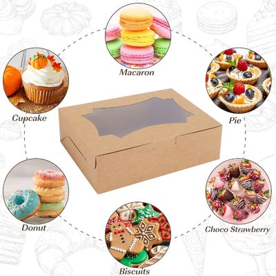 Διαφανές Bento Donut Cake Pastry Cookie Cupcake Box με διαφανές χαρτί Kraft