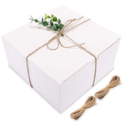 Περιεχόμενο συσκευασίας Λευκό 12 Pack 8x8x4 ίντσες τετραγωνικό χαρτί Γενέθλια Χορό δώρο κουτί με καπάκια