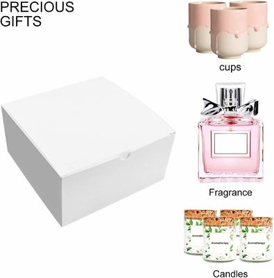 Περιεχόμενο συσκευασίας Λευκό 12 Pack 8x8x4 ίντσες τετραγωνικό χαρτί Γενέθλια Χορό δώρο κουτί με καπάκια