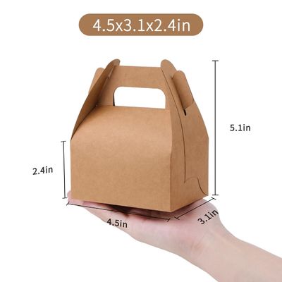 Ανακυκλώσιμο μίας χρήσης αρτοποιία Takeaway Brown Kcraft Cake Box Cake Card Box με λαβή
